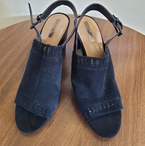 Black peep toe heels